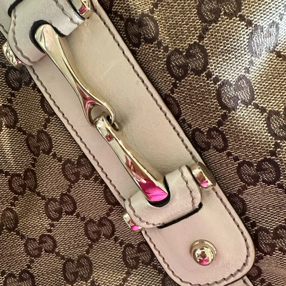 Gucci Monogram Beige and White Tote - Picture 4 of 4